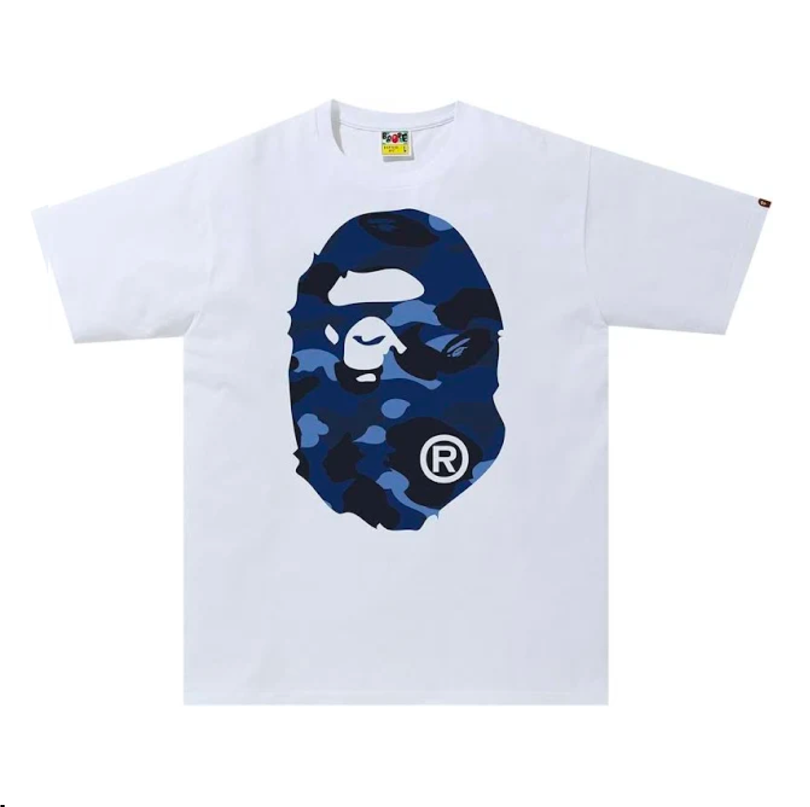 A BATHING APE COLOR CAMO BIG APE HEAD TEE - WHXNV