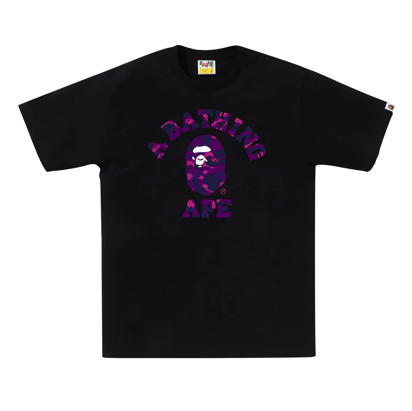 A BATHING APE COLOR CAMO COLLEGE TEE - BKXPP