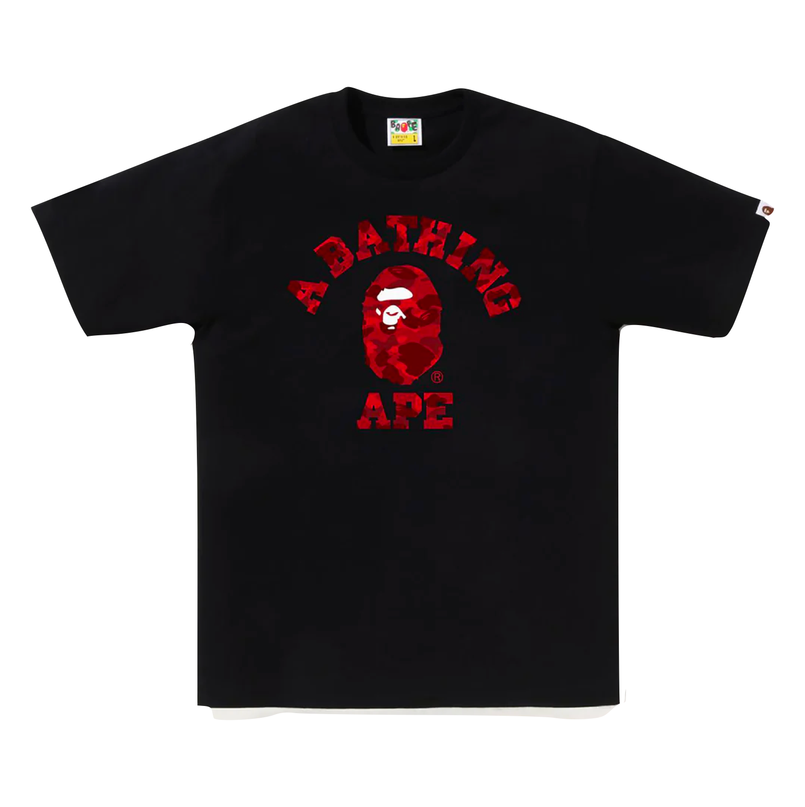 A BATHING APE COLOR CAMO COLLEGE TEE - BKXRD