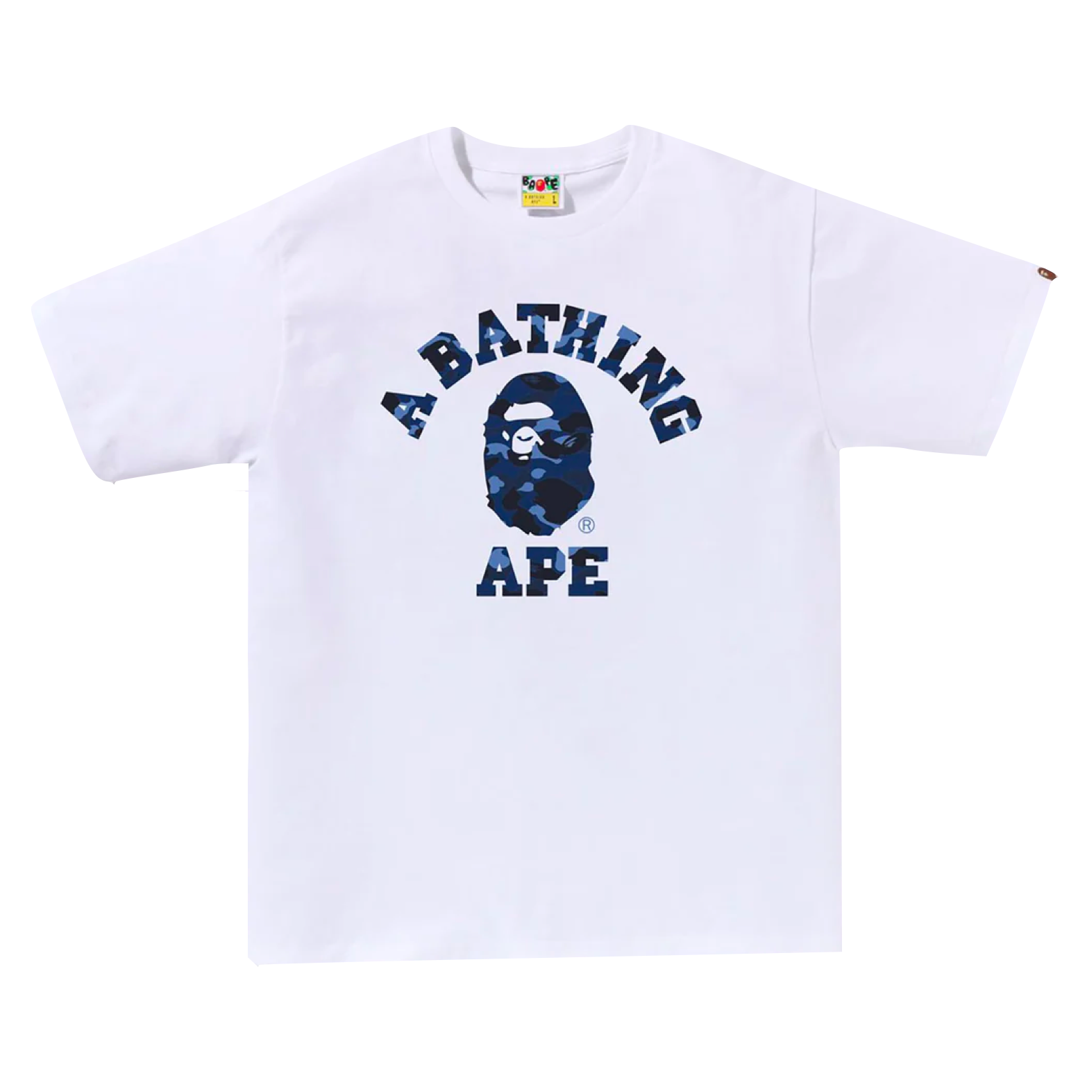 A BATHING APE COLOR CAMO COLLEGE TEE - WHXNV