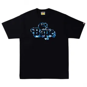 A Bathing Ape Men ABC Camo Milo On Bape Tee (black / blue)