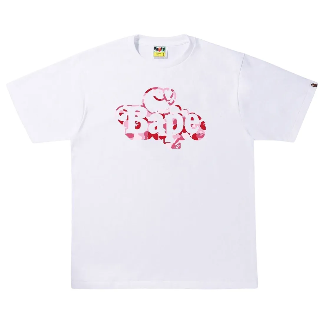 A Bathing Ape Men ABC Camo Milo On Bape Tee (white / pink)