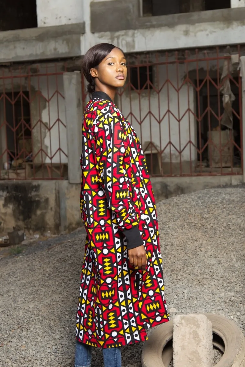 African Summer Coat in Electric Red