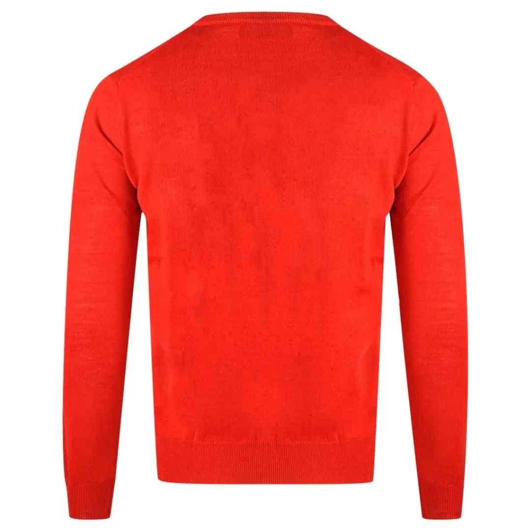 Aquascutum Check A Logo Red Jumper