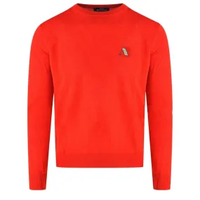 Aquascutum Check A Logo Red Jumper