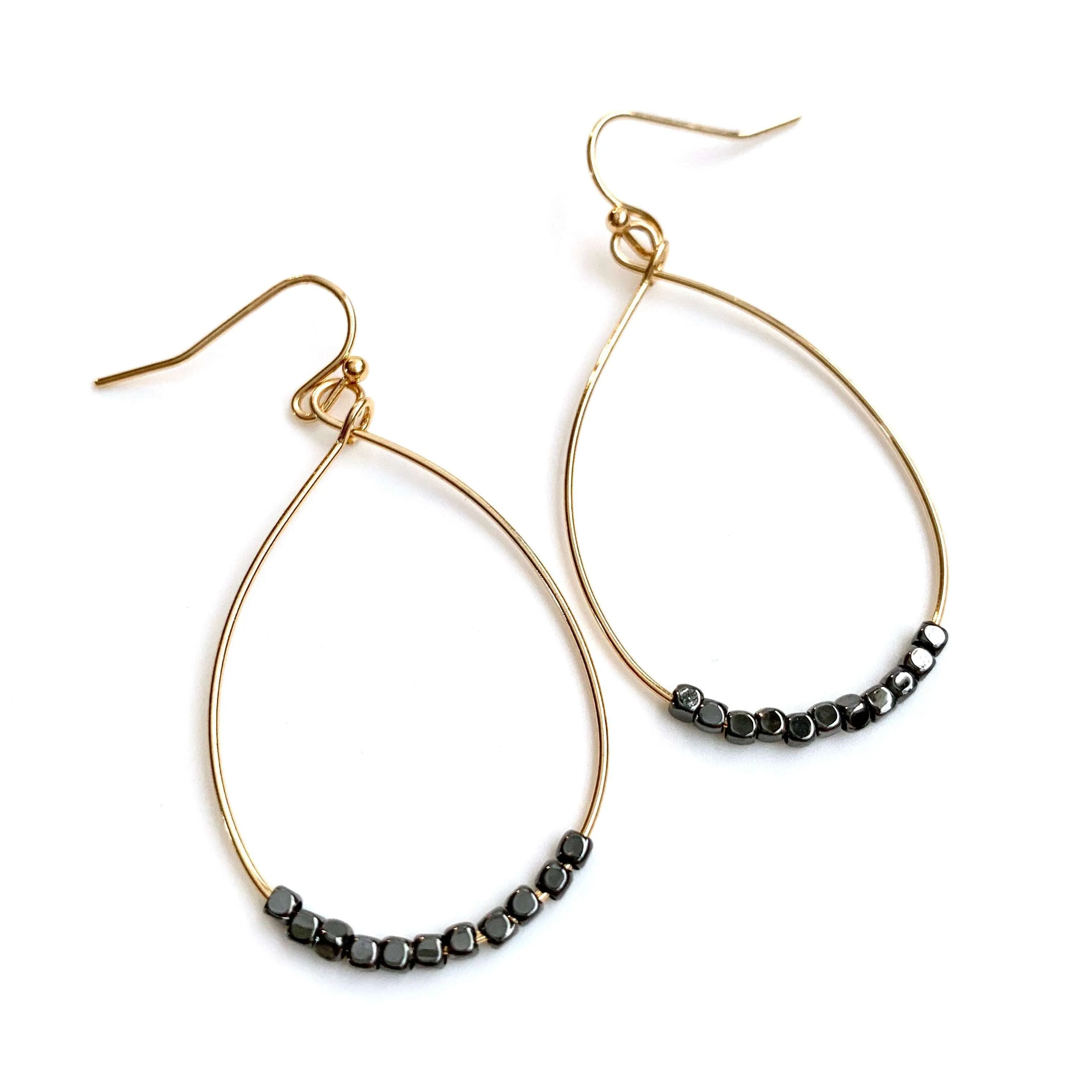 Aster Earring in Black Hematite