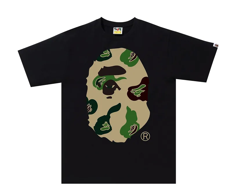 BAPE Camo Big Ape Head Tee 'Black/Beige'