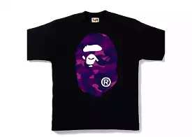 BAPE COLOR CAMO BIG APE HEAD TEE BLACK/ PURPLE