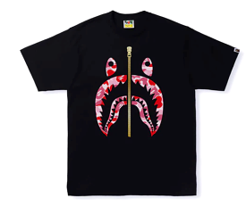 BAPE Color Camo Shark Tee Black X Pink