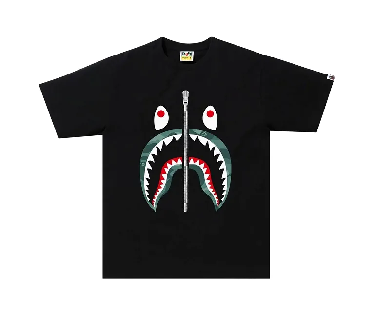 BAPE Color Camo Shark Tee 'Black/Green'