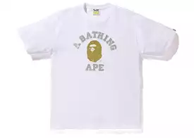 BAPE GLITTER COLLEGE TEE WHITE/GOLD