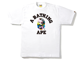 BAPE Multi Camo College Tee White/Black