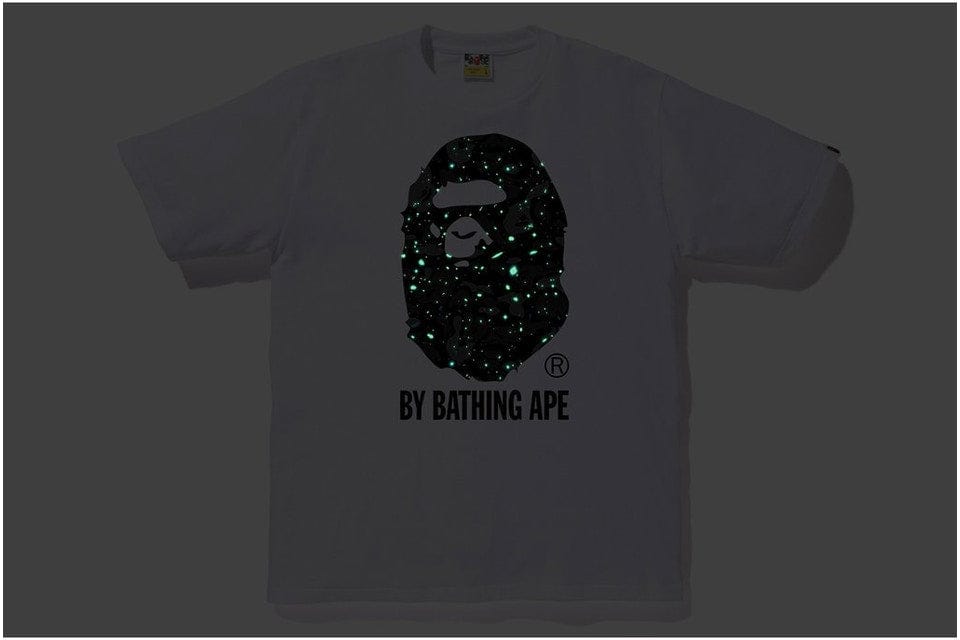 BAPE SPACE CAMO BIG APE HEAD TEE WHITE