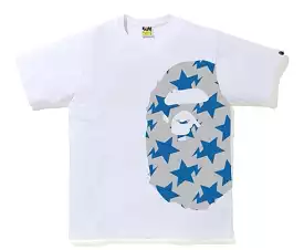 BAPE STAR SIDE BIG APE HEAD TEE WHITE/BLUE