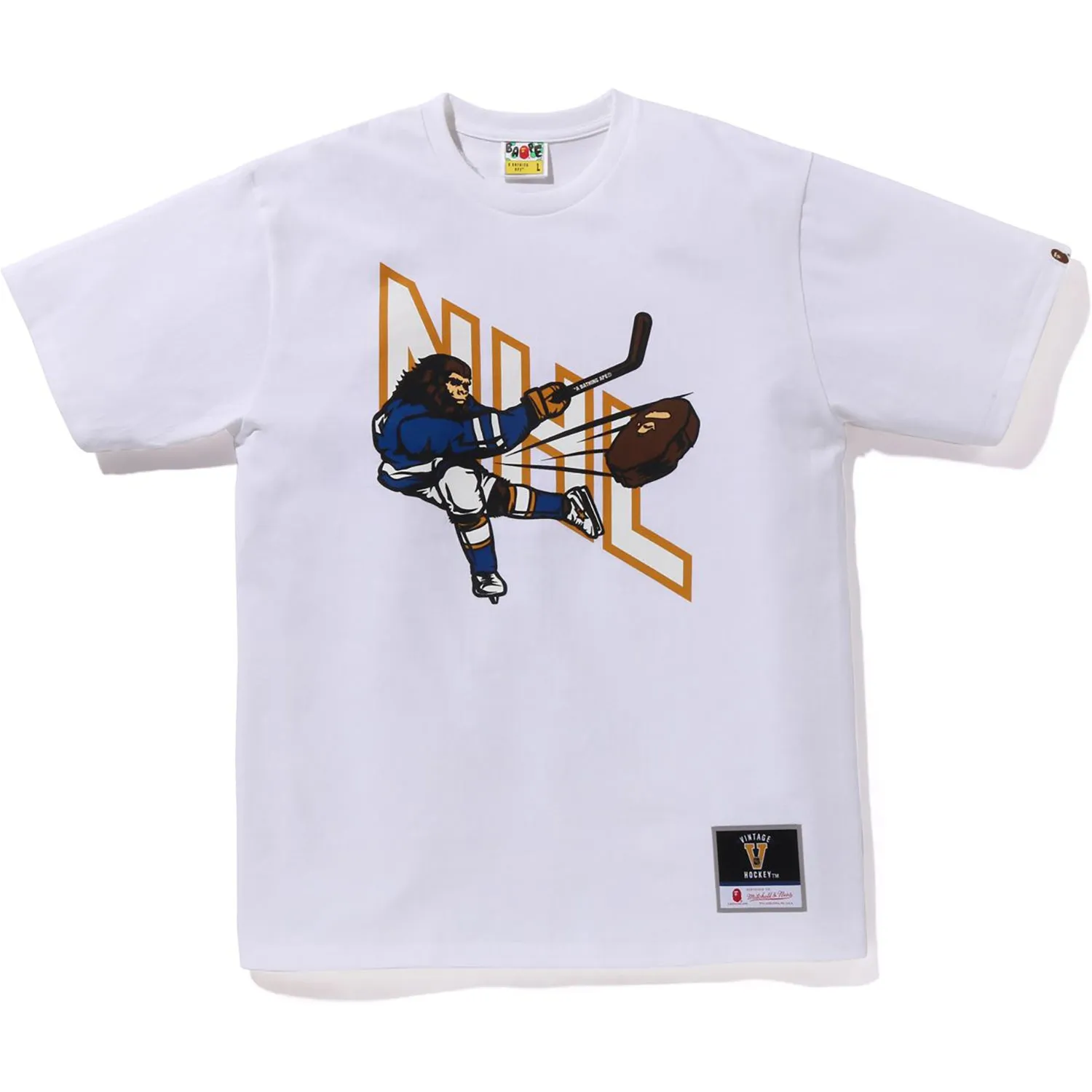 BAPE X MITCHELL & NESS NHL HOCKEY GRAPHIC TEE MENS