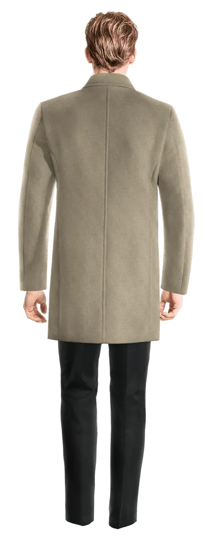 Beige Double-Breasted Coat