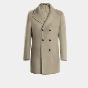 Beige Double-Breasted Coat