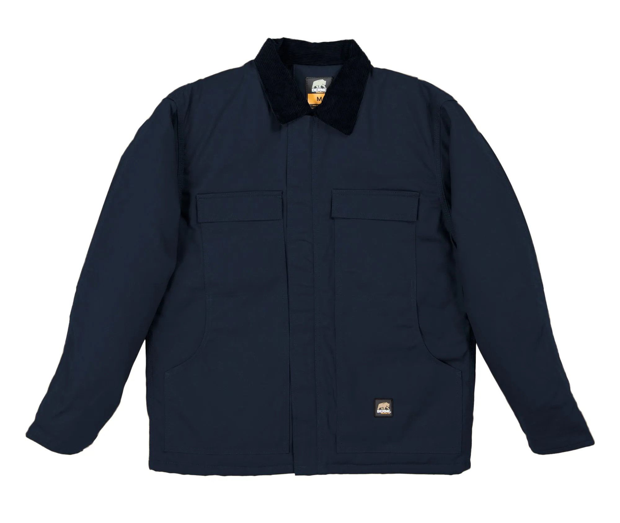 Berne Mens Navy Cotton Blend Chore Coat Twill