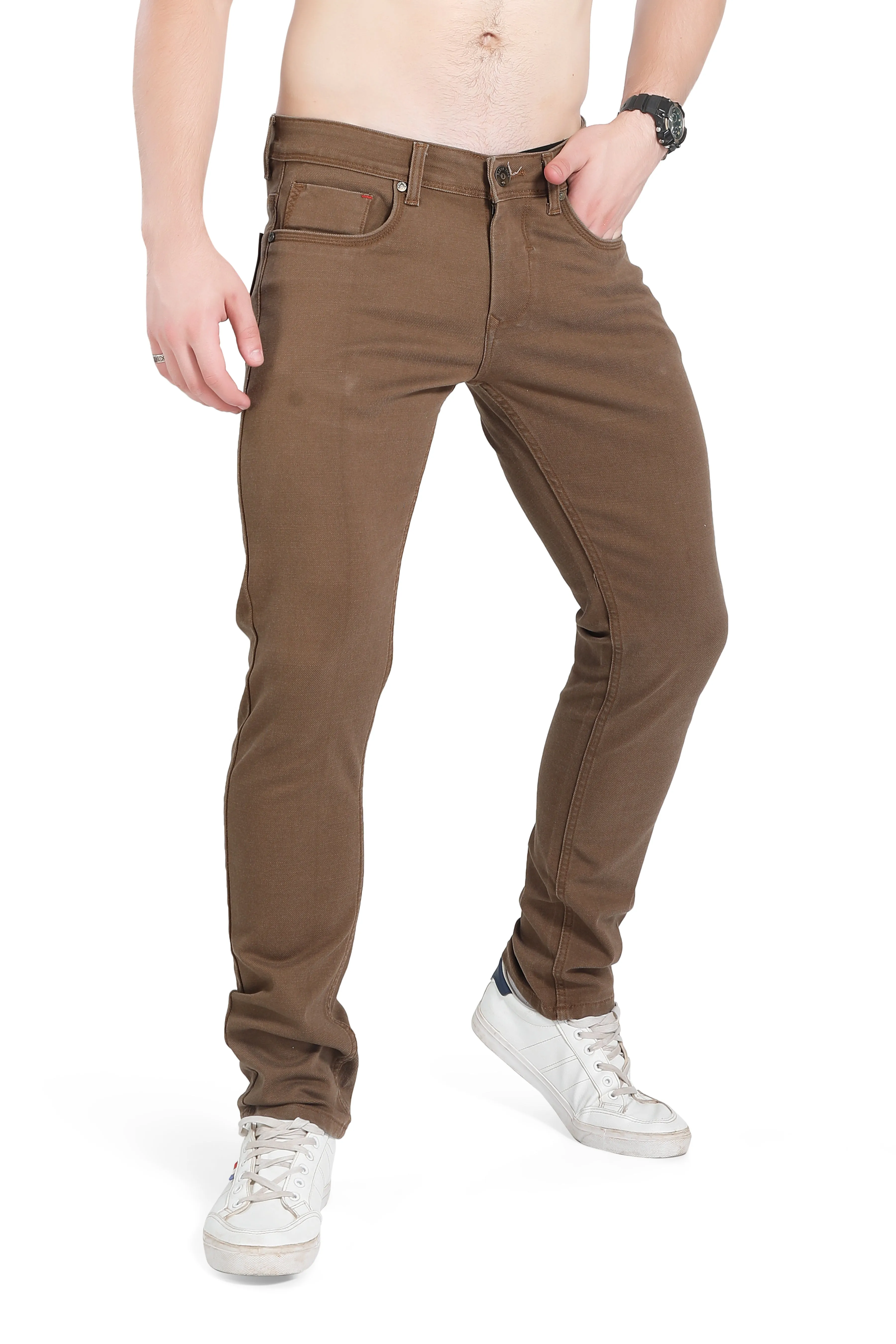 BLACKTREE TAN COLORED JEANS FOR MEN'S CASUAL SLIM-FIT  BT008B.