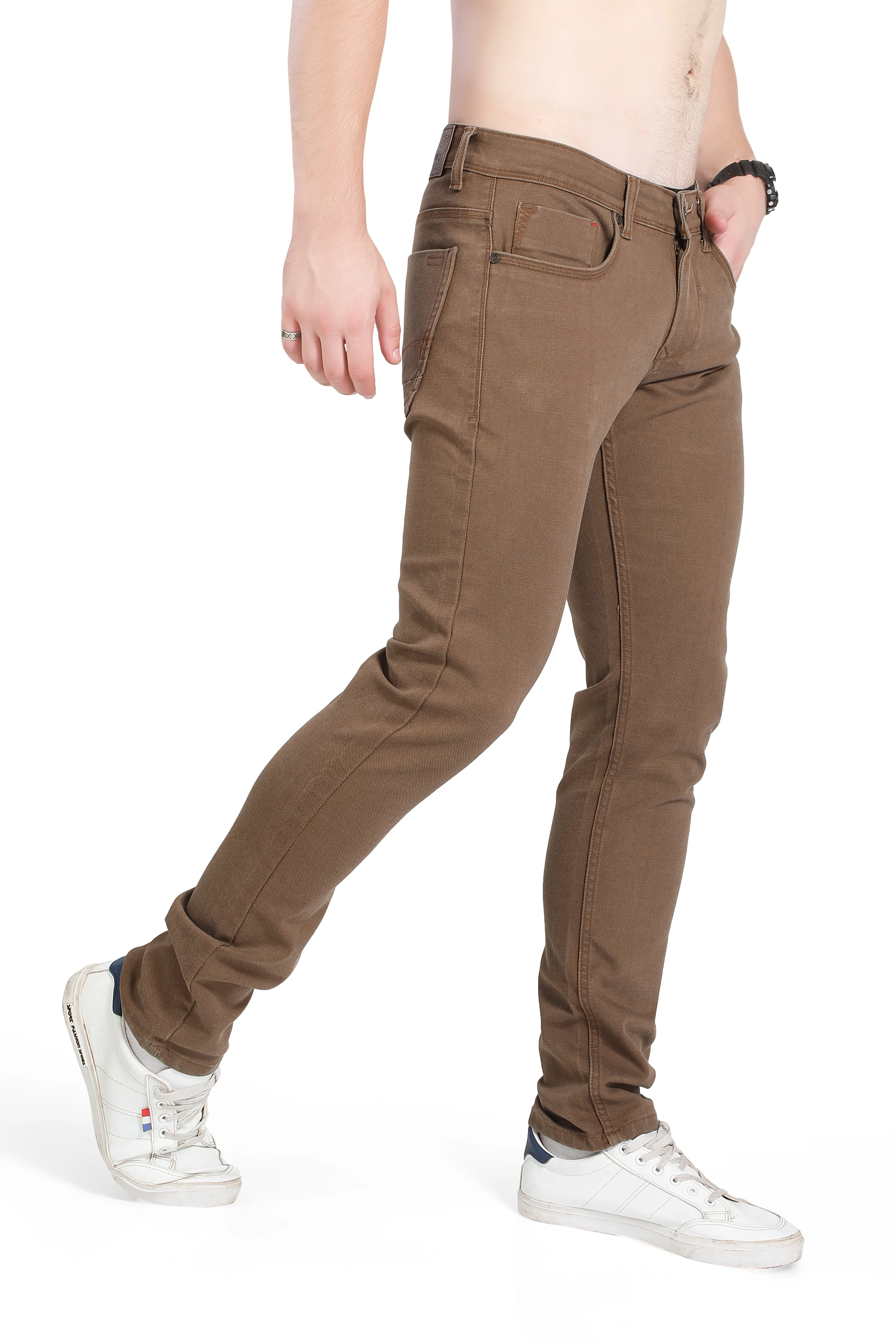 BLACKTREE TAN COLORED JEANS FOR MEN'S CASUAL SLIM-FIT  BT008B.