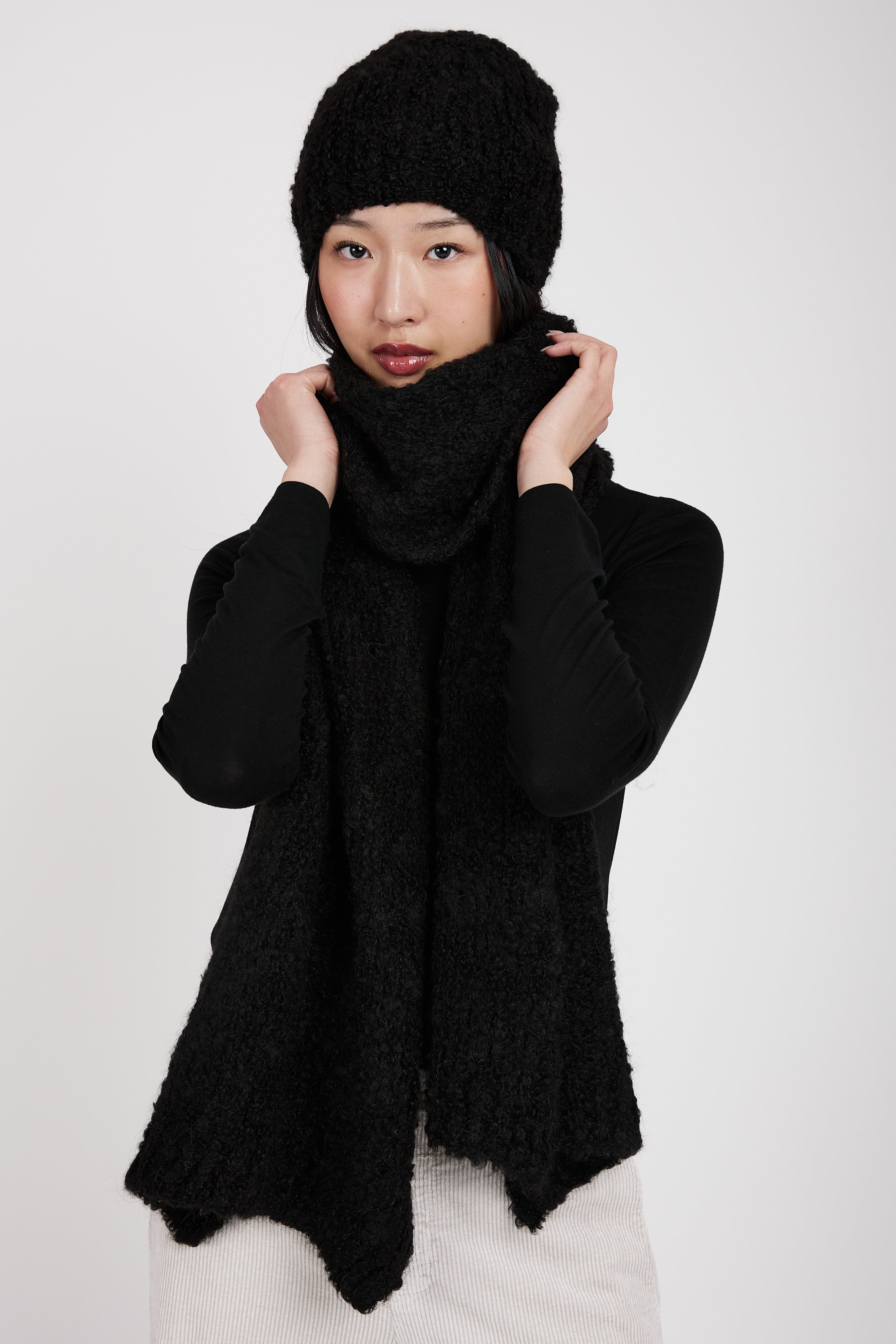 Bouclé Scarf in Black