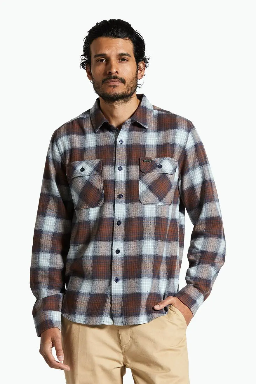 Bowery Lightweight Ultra Soft Flannel - Washed Navy/Dusty Blue