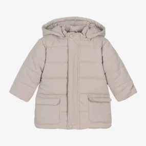 Boys Beige Puffer Coat