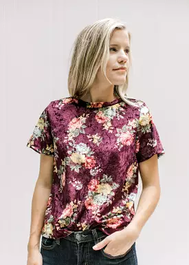 Burgundy Floral Top