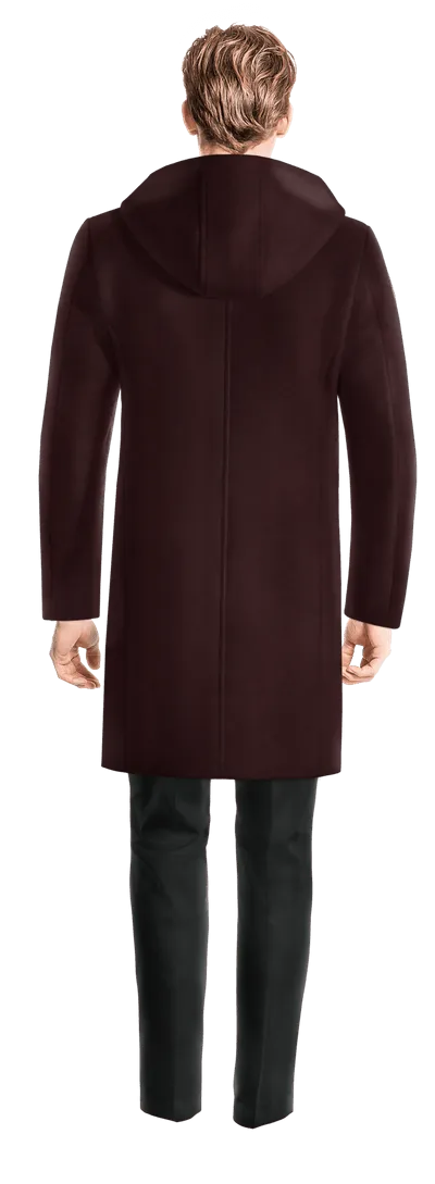 Burgundy Long Duffle coat