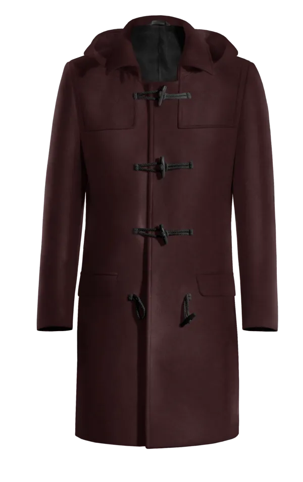 Burgundy Long Duffle coat