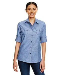 Burnside Ladies Chambray Woven Shirt B5255 Light Denim