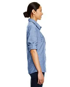 Burnside Ladies Chambray Woven Shirt B5255 Light Denim