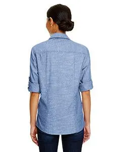 Burnside Ladies Chambray Woven Shirt B5255 Light Denim