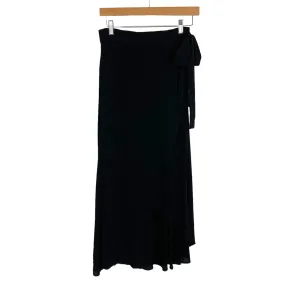 Carly Jean Black Faux Wrap Maxi Skirt- Size S