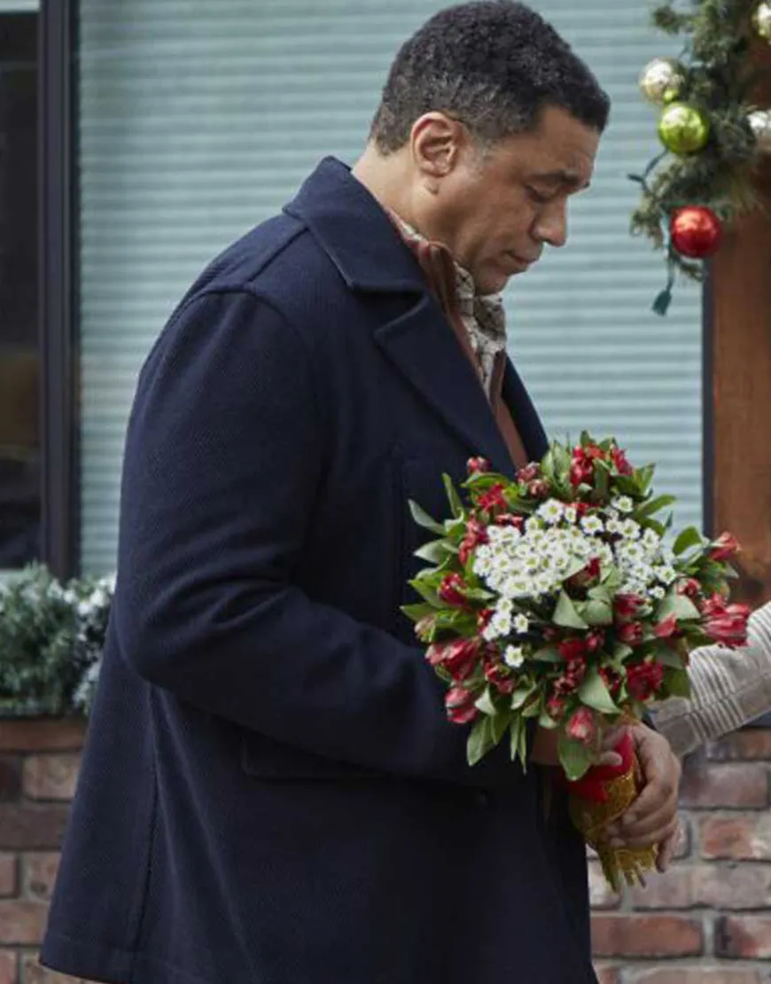 Christmas Together With You 2021 Harry Lennix Coat | Frank Blue Coat