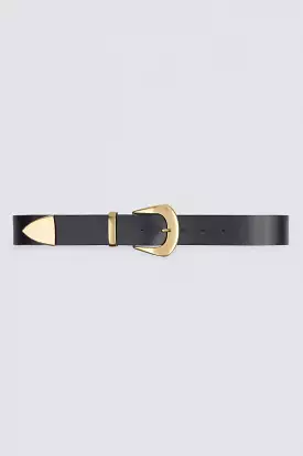 Copp Leather Belt in Black and Gold