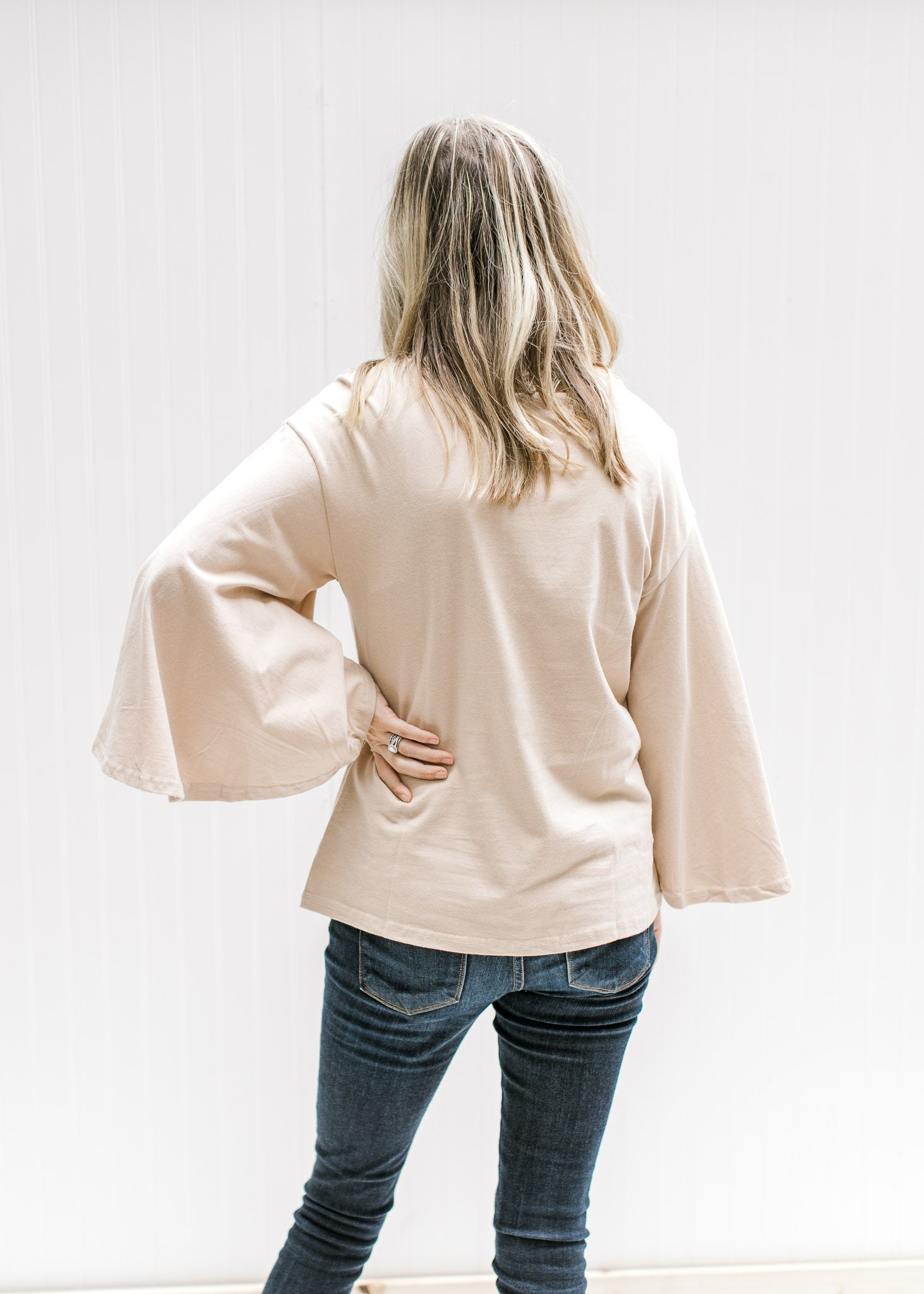 Cream Butterfly Sleeve Top