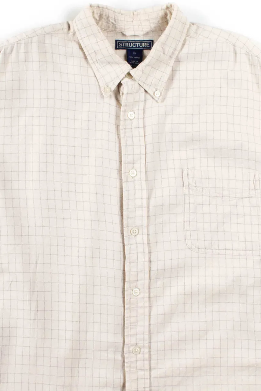 Cream Check Button Up Shirt