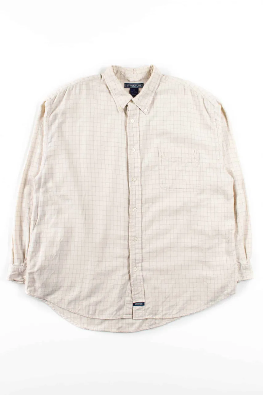 Cream Check Button Up Shirt