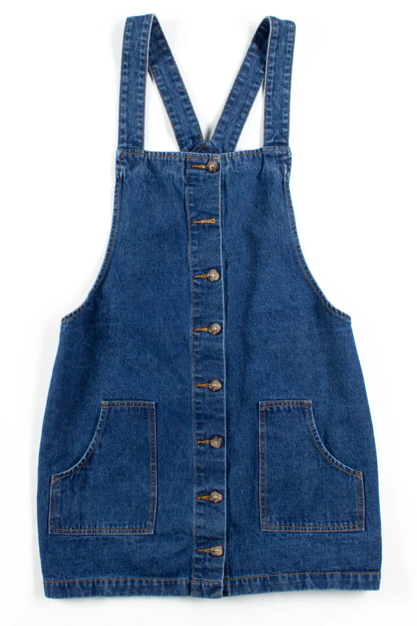 Denim Button Up Pinafore