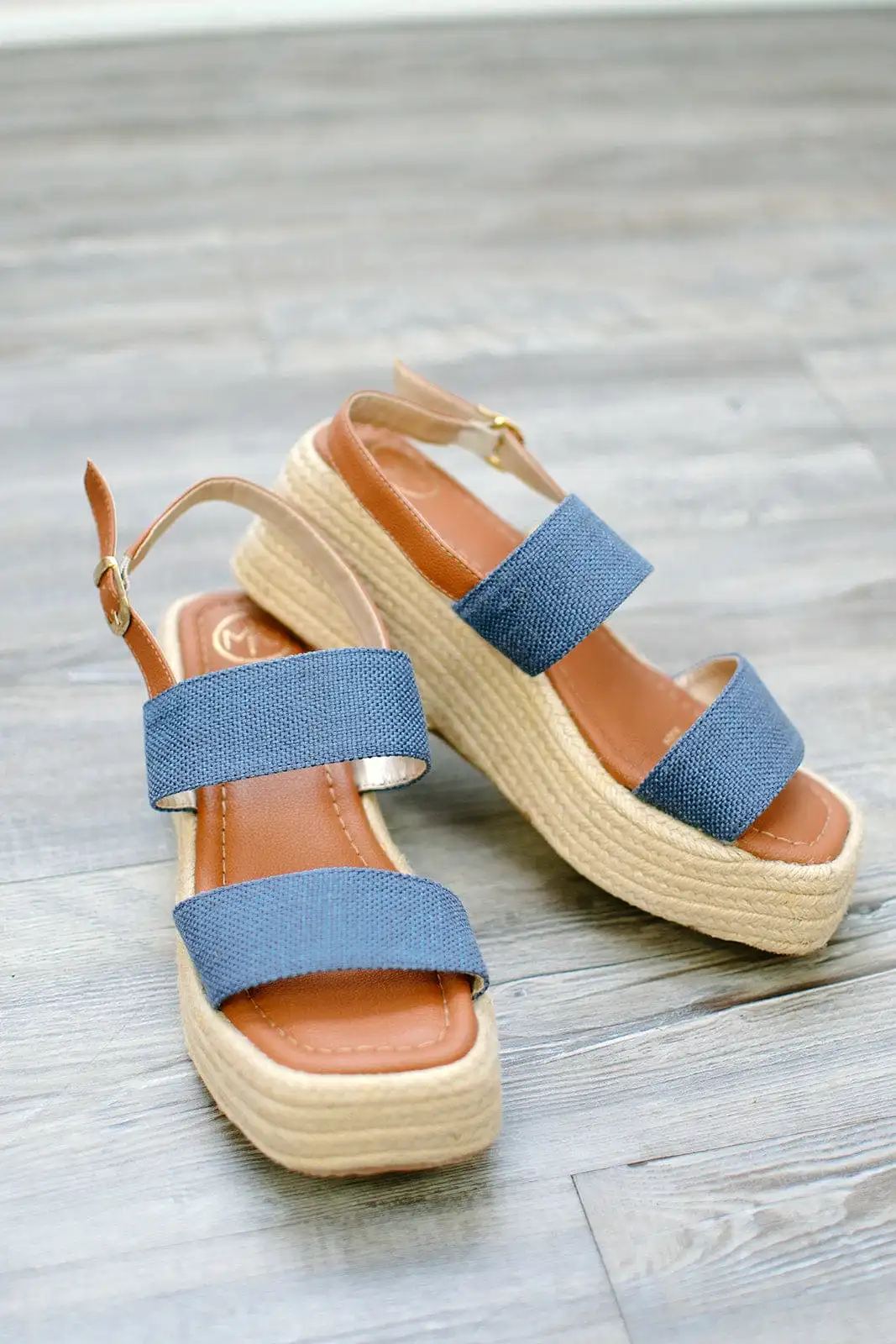 Denim Platform Espadrille Sandals