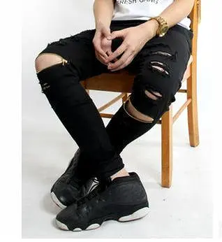 Destroyed Denim Jeans Pants For Men