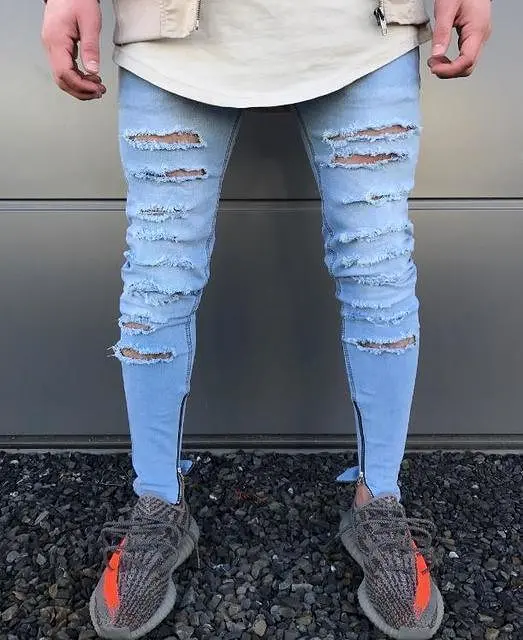 Distressed Denim Jeans Pants For Men