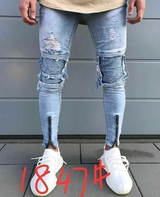 Distressed Denim Jeans Pants For Men