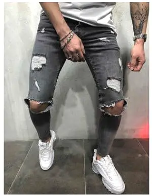 Distressed Stretch Jeans Pants For Men