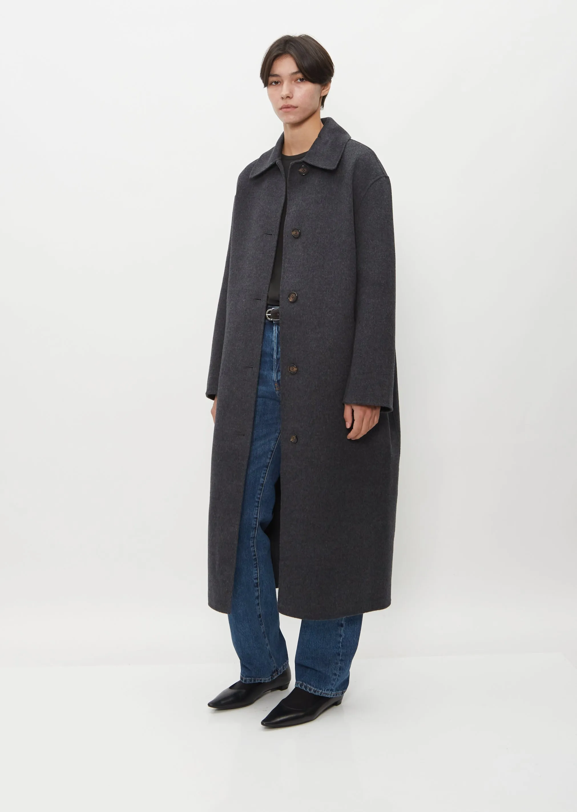 Doublé Wool Car Coat — Charcoal Melange