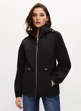 Drawstring Detail Hooded Coat