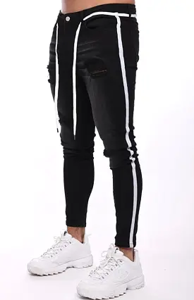 Drawstring Pencil Skinny Jeans