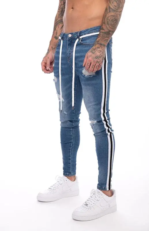 Drawstring Pencil Skinny Jeans