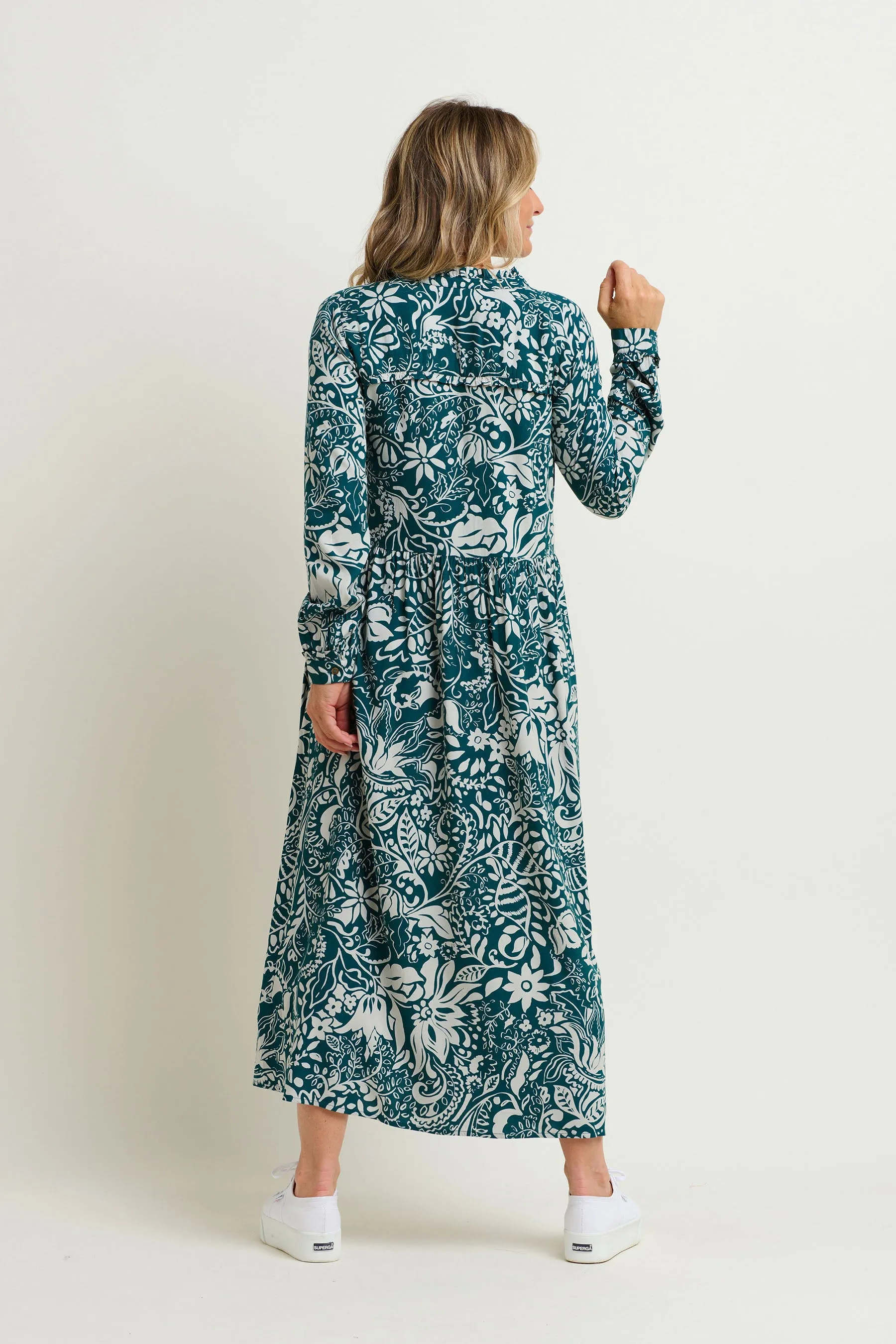 Enchanted Blossom Maxi Shirt Dress